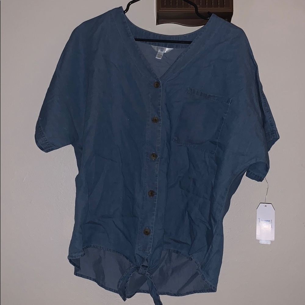 Button Jean tie top